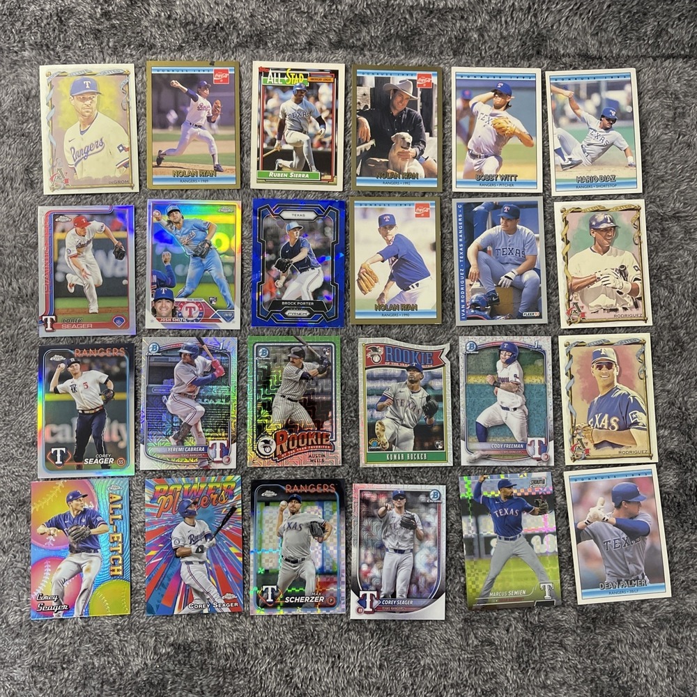 Texas Rangers‎ Baseball 24 Card Lot - Rookies, Stars, Inserts, Parallels